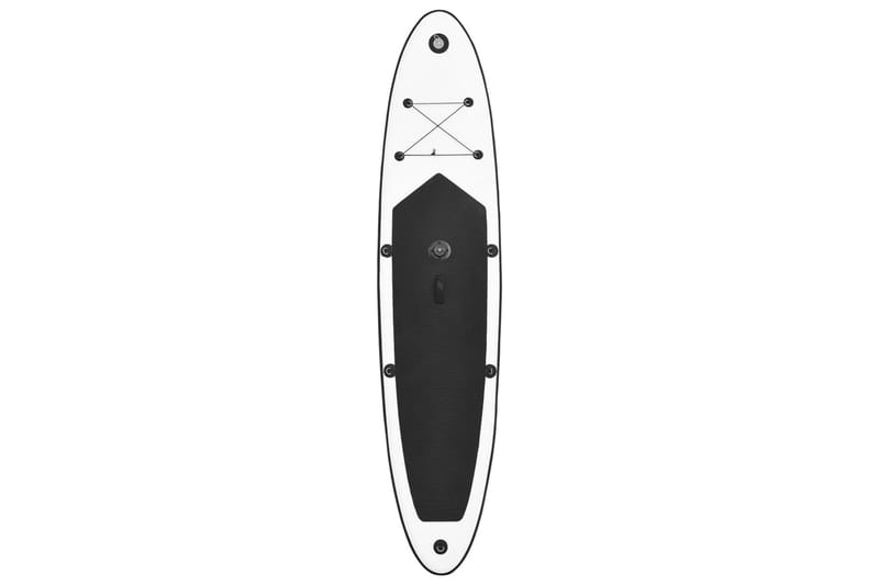 Oppblåsbart padlebrettsett med seil svart og hvit - Svart - Treningsgulv & puslematte