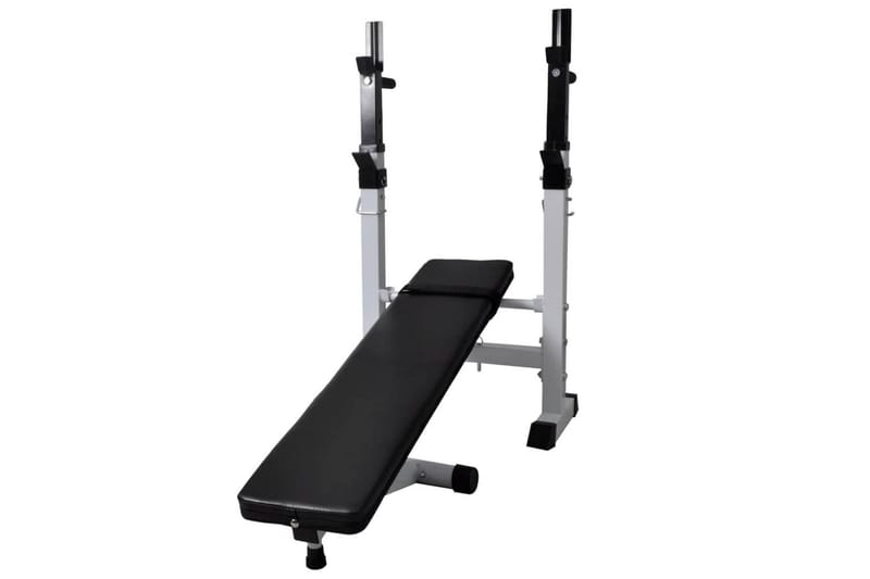 Treningsbenk med vektstativ, vektstang og manualsett 60,5 kg - Sport & fritid - Hjemmetrening - Treningsutstyr - Treningsbenk & benkpress benk