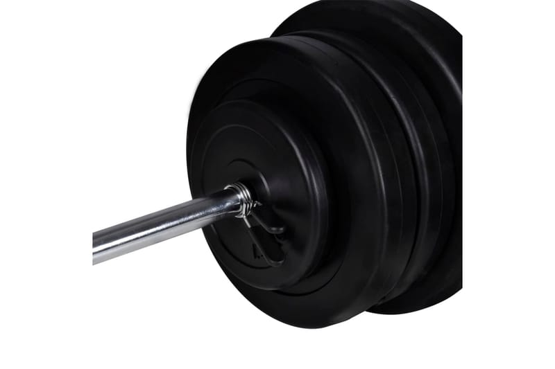Treningsbenk med vektstativ, vektstang og manualsett 60,5kg - Sport & fritid - Hjemmetrening - Treningsutstyr - Treningsbenk & benkpress benk
