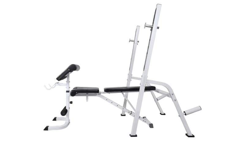 Treningsbenk med vektstativ, vektstang og manualsett 60,5kg - Sport & fritid - Hjemmetrening - Treningsutstyr - Treningsbenk & benkpress benk