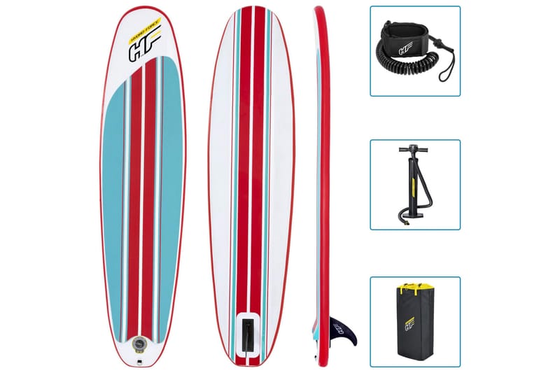 Bestway Hydro-Force Oppblåsbart padlebrett Compact Surf 8 - Flerfarget - Sport & fritid - Hjemmetrening - Treningsutstyr - Treningsgulv & puslematte