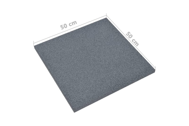 Fallunderlag 12 stk gummi 50x50x3 cm grå - Grå - Sport & fritid - Hjemmetrening - Treningsutstyr - Treningsgulv & puslematte