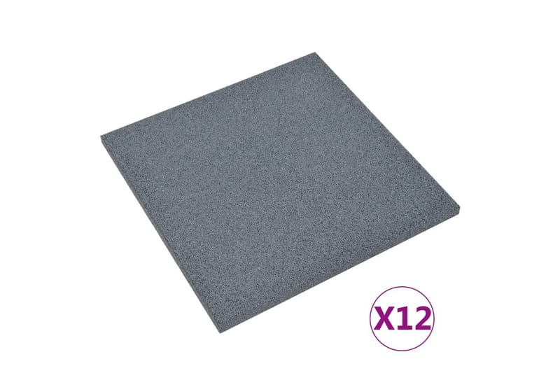 Fallunderlag 12 stk gummi 50x50x3 cm grå - Grå - Sport & fritid - Hjemmetrening - Treningsutstyr - Treningsgulv & puslematte