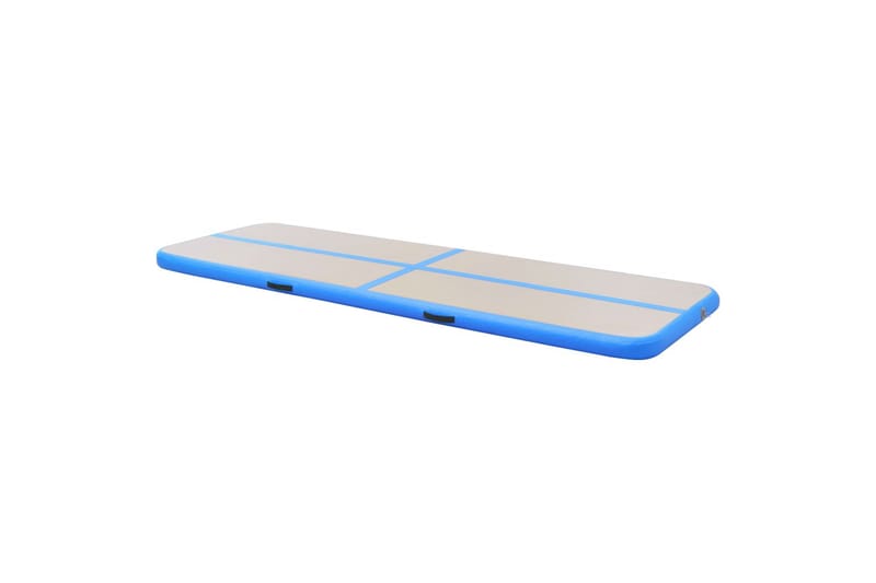 Oppblåsbar gymnastikkmatte med pumpe 800x100x10 cm PVC blå - Blå - Sport & fritid - Hjemmetrening - Treningsutstyr - Treningsgulv & puslematte