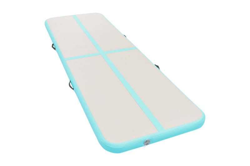 Oppblåsbar gymnastikkmatte med pumpe 400x100x10 cm PVC grønn - grønn - Sport & fritid - Hjemmetrening - Treningsutstyr - Treningsgulv & puslematte
