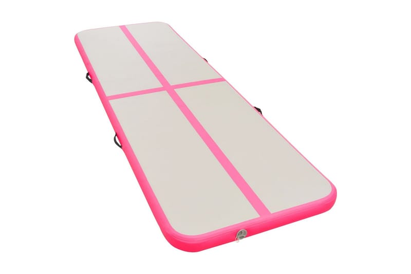 Oppblåsbar gymnastikkmatte med pumpe 800x100x10 cm PVC rosa - Rosa - Sport & fritid - Hjemmetrening - Treningsutstyr - Treningsgulv & puslematte