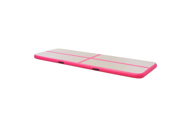 Oppblåsbar gymnastikkmatte med pumpe 800x100x10 cm PVC rosa - Rosa - Sport & fritid - Hjemmetrening - Treningsutstyr - Treningsgulv & puslematte
