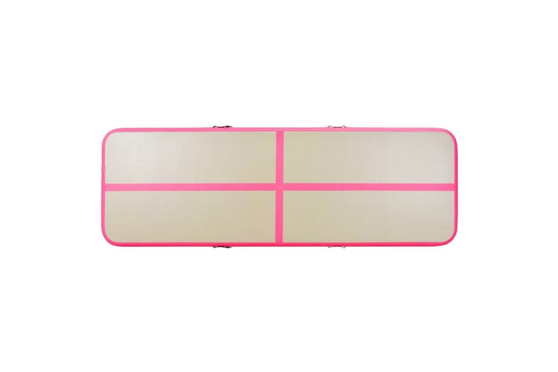 Oppblåsbar gymnastikkmatte med pumpe 800x100x10 cm PVC rosa - Rosa - Treningsgulv & puslematte