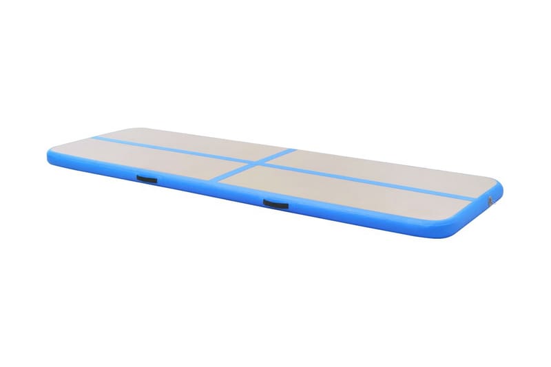 Oppblåsbar gymnastikkmatte med pumpe 500x100x10 cm PVC blå - Blå - Treningsgulv & puslematte
