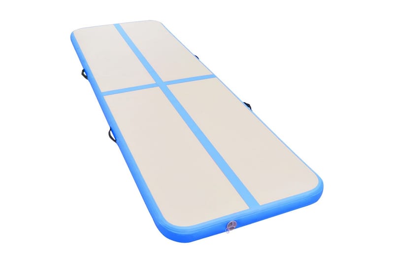 Oppblåsbar gymnastikkmatte med pumpe 500x100x10 cm PVC blå - Blå - Sport & fritid - Hjemmetrening - Treningsutstyr - Treningsgulv & puslematte