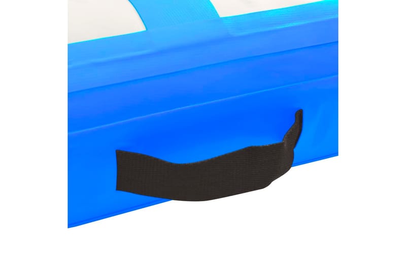 Oppblåsbar gymnastikkmatte med pumpe 500x100x15 cm PVC blå - Treningsgulv & puslematte