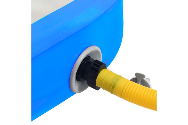 Oppblåsbar gymnastikkmatte med pumpe 800x100x15 cm PVC blå - Treningsgulv & puslematte