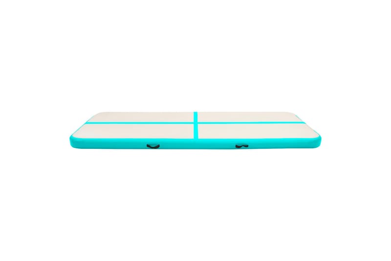 Oppblåsbar gymnastikkmatte med pumpe 500x100x15 cm PVC grønn - Sport & fritid - Hjemmetrening - Treningsutstyr - Treningsgulv & puslematte