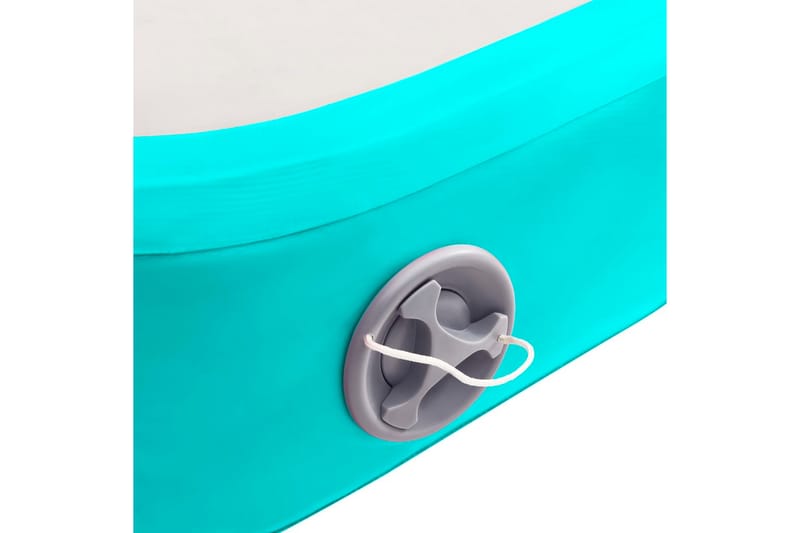 Oppblåsbar gymnastikkmatte med pumpe 500x100x15 cm PVC grønn - Sport & fritid - Hjemmetrening - Treningsutstyr - Treningsgulv & puslematte
