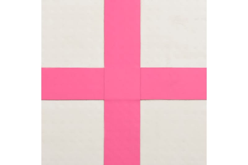 Oppblåsbar gymnastikkmatte med pumpe 800x100x15 cm PVC rosa - Sport & fritid - Hjemmetrening - Treningsutstyr - Treningsgulv & puslematte