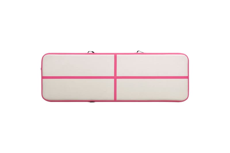 Oppblåsbar gymnastikkmatte med pumpe 300x100x20 cm PVC rosa - Treningsgulv & puslematte