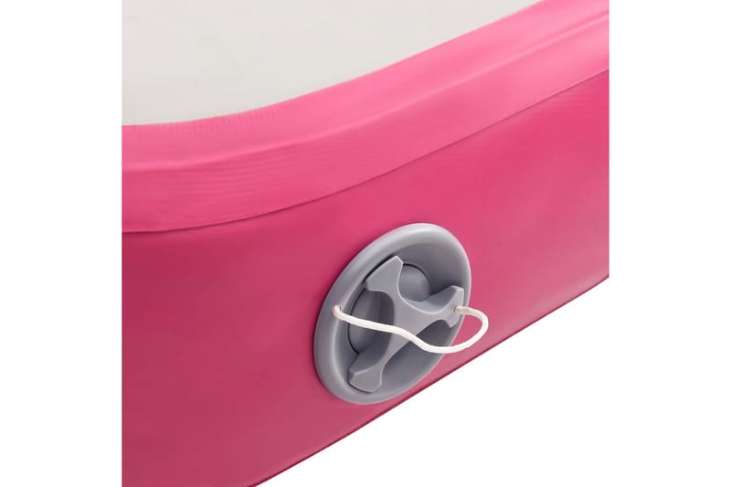 Oppblåsbar gymnastikkmatte med pumpe 300x100x20 cm PVC rosa - Treningsgulv & puslematte