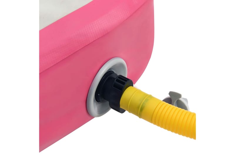 Oppblåsbar gymnastikkmatte med pumpe 800x100x15 cm PVC rosa - Sport & fritid - Hjemmetrening - Treningsutstyr - Treningsgulv & puslematte