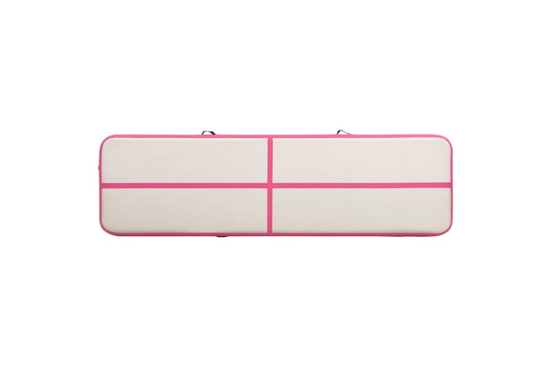 Oppblåsbar gymnastikkmatte med pumpe 700x100x15 cm PVC rosa - Treningsgulv & puslematte