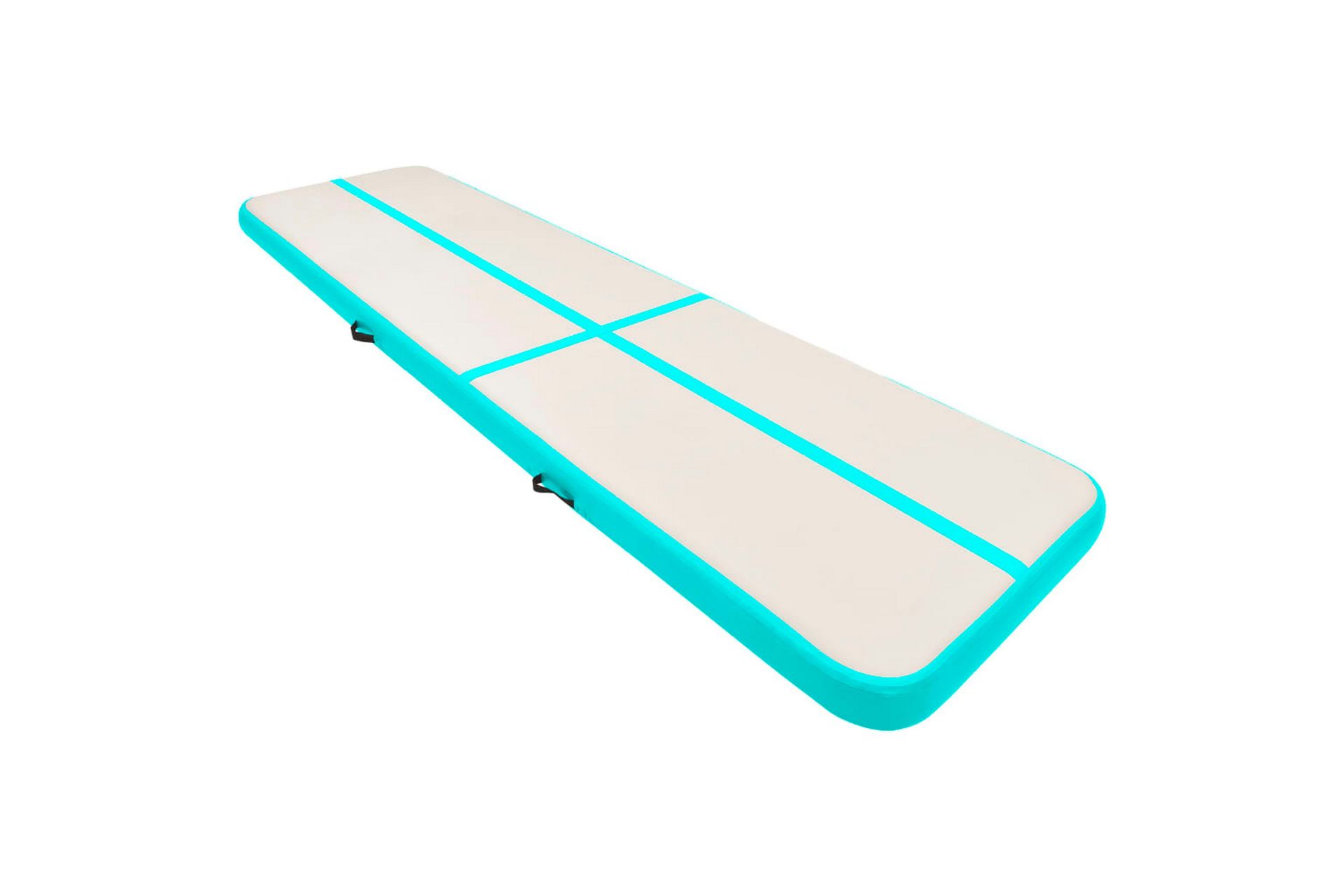 Oppblåsbar gymnastikkmatte med pumpe 600x100x15 cm PVC grønn - Sport & fritid - Hjemmetrening - Treningsutstyr - Treningsgulv & puslematte