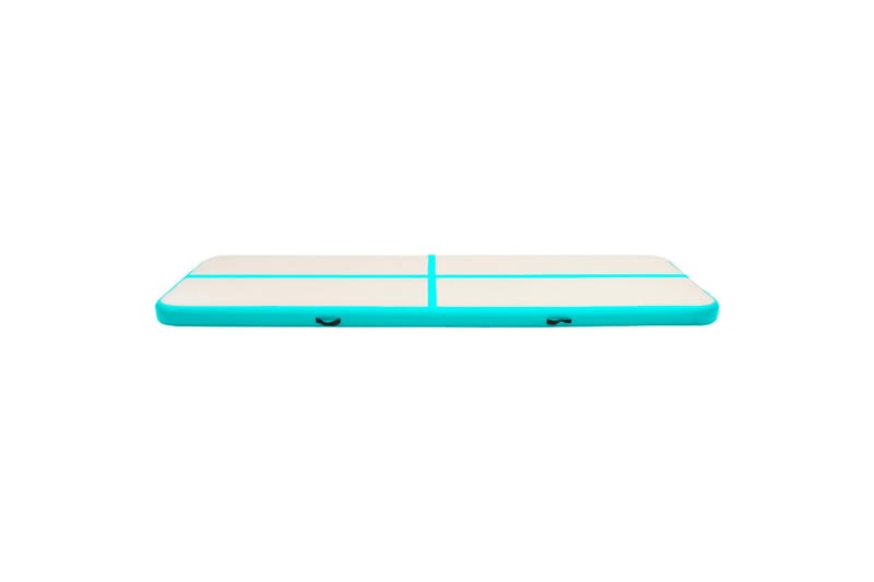 Oppblåsbar gymnastikkmatte med pumpe 800x100x20 cm PVC grønn - Sport & fritid - Hjemmetrening - Treningsutstyr - Treningsgulv & puslematte