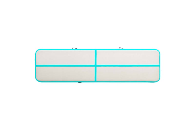 Oppblåsbar gymnastikkmatte med pumpe 800x100x20 cm PVC grønn - Sport & fritid - Hjemmetrening - Treningsutstyr - Treningsgulv & puslematte