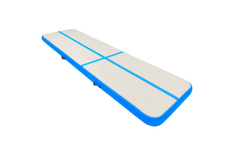 Oppblåsbar gymnastikkmatte med pumpe 700x100x20 cm PVC blå - Sport & fritid - Hjemmetrening - Treningsutstyr - Treningsgulv & puslematte