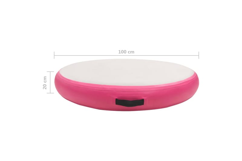 Oppblåsbar gymnastikkmatte med pumpe 100x100x20 cm PVC rosa - Treningsgulv & puslematte