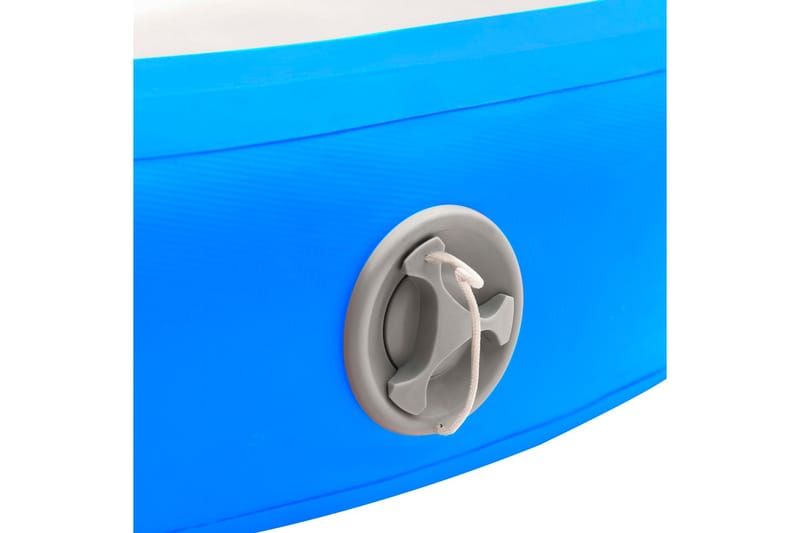 Oppblåsbar gymnastikkmatte med pumpe 100x100x20 cm PVC blå - Treningsgulv & puslematte