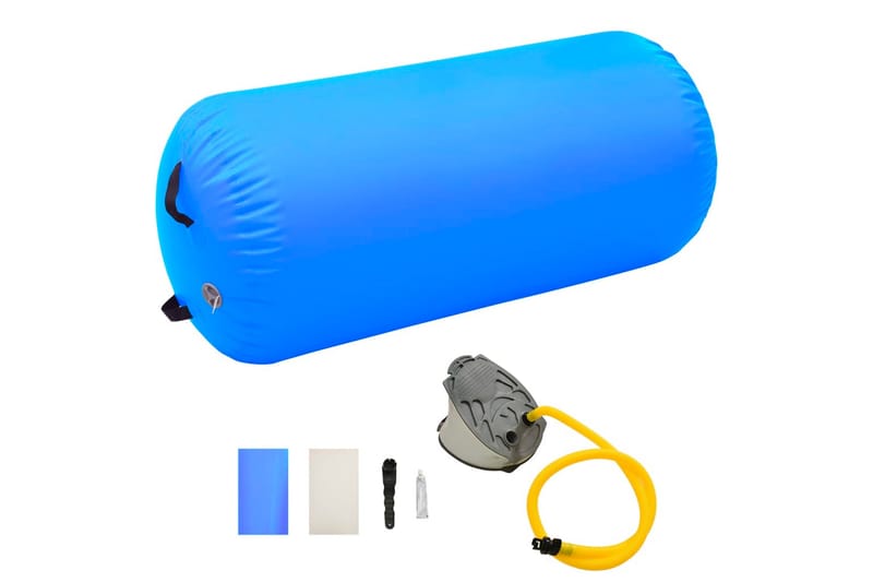 Oppblåsbar gymnastikkrull med pumpe 120x90 cm PVC blå - Sport & fritid - Hjemmetrening - Treningsutstyr - Treningsgulv & puslematte