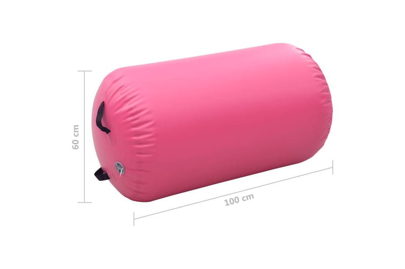 Oppblåsbar gymnastikkrull med pumpe 100x60 cm PVC rosa - Sport & fritid - Hjemmetrening - Treningsutstyr - Treningsgulv & puslematte