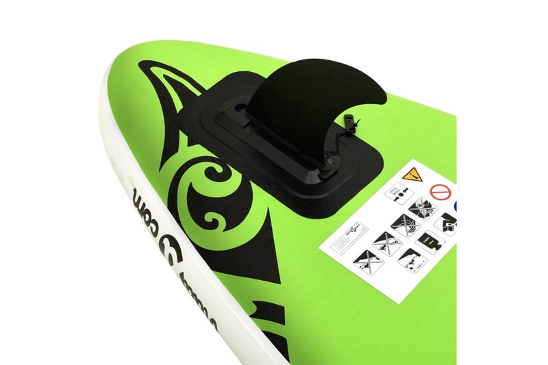 Oppblåsbart padlebrettsett 305x76x15 cm grønn - grønn - Treningsgulv & puslematte