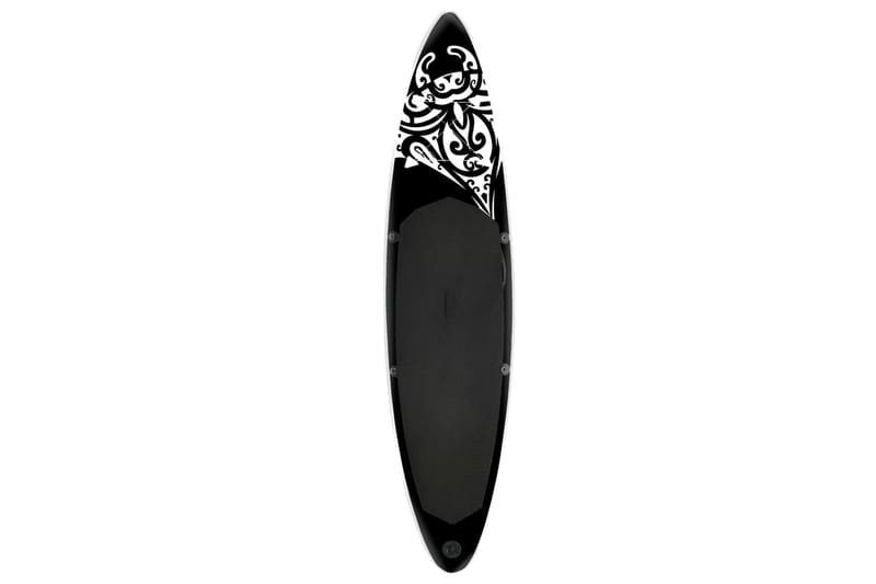 Oppblåsbart padlebrettsett 366x76x15 cm svart - Svart - Treningsgulv & puslematte