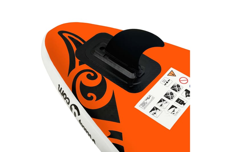 Oppblåsbart padlebrettsett 305x76x15 cm oransje - Oransj - Treningsgulv & puslematte