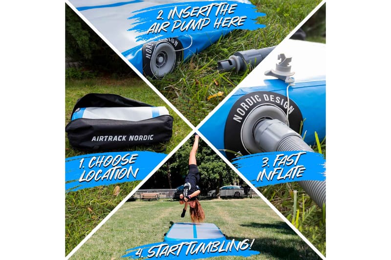 Airtrack Nordic Standard 4x1 m - Rosa - Sport & fritid - Hjemmetrening - Treningsutstyr - Turnmatte & Airtrack