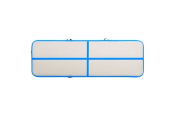 Oppblåsbar gymnastikkmatte med pumpe 400x100x20 cm PVC blå - Blå - Sport & fritid - Hjemmetrening - Yoga