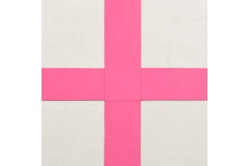 Oppblåsbar gymnastikkmatte med pumpe 400x100x20 cm PVC rosa - Rosa - Sport & fritid - Hjemmetrening - Yoga