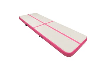 Oppblåsbar gymnastikkmatte med pumpe 400x100x20 cm PVC rosa - Rosa - Sport & fritid - Hjemmetrening - Yoga