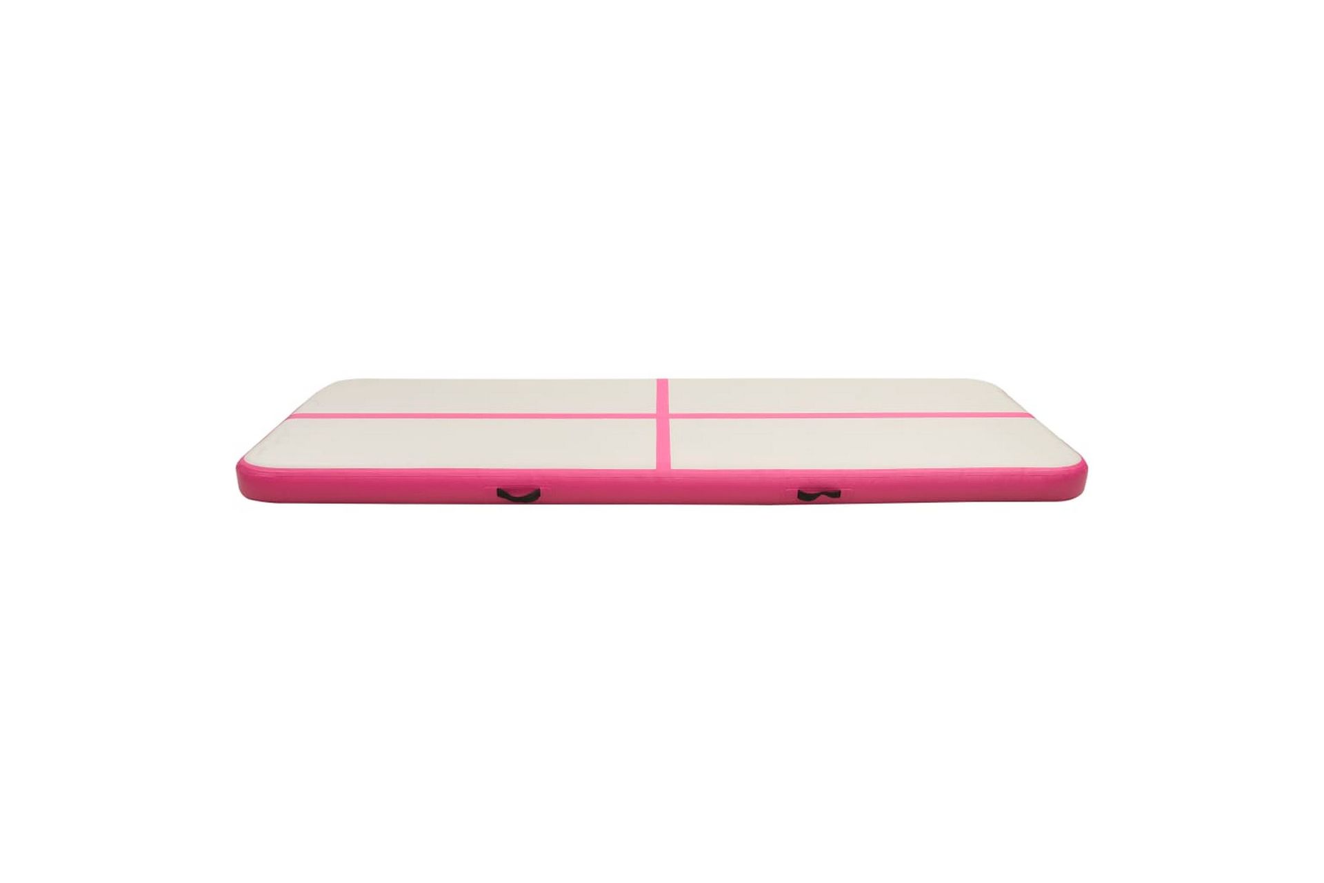 Oppblåsbar gymnastikkmatte med pumpe 400x100x20 cm PVC rosa - Rosa - Sport & fritid - Hjemmetrening - Yoga