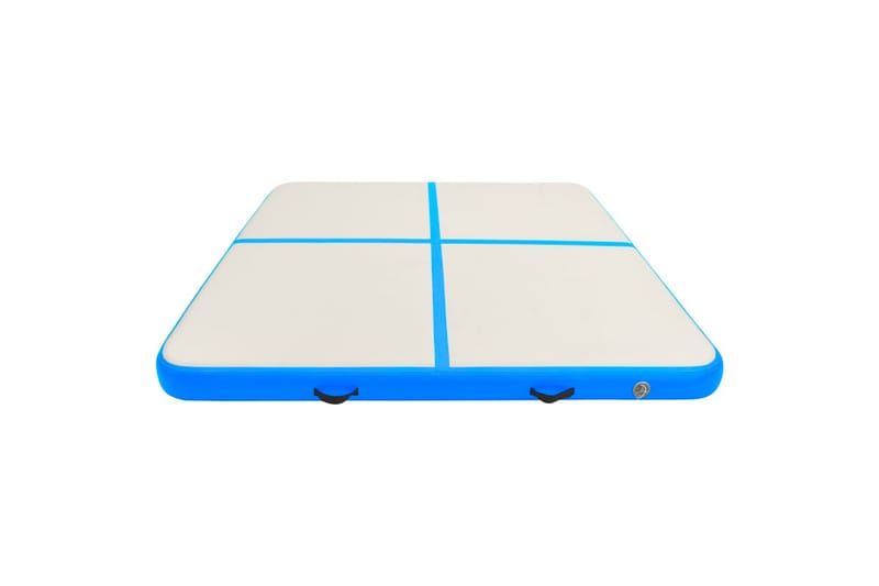 Oppblåsbar gymnastikkmatte med pumpe 200x200x10 cm PVC blå - Blå - Yogamatte