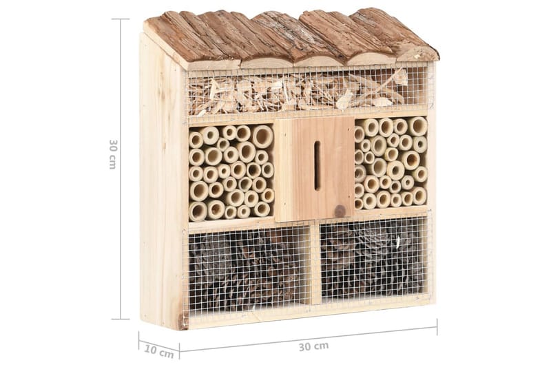 Insekthotell 30x10x30 cm gran - Brun - Sport & fritid - Til dyrene