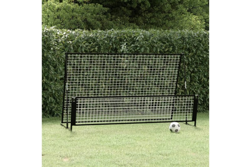 2-i-1 Fotballmål og stoppnett 202x104x120 cm stål - Svart - Sport & fritid - Lek & sport - Utendørs spill