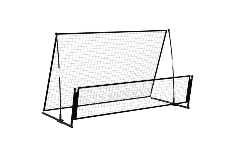 2-i-1 Fotballmål og stoppnett 202x104x120 cm stål - Svart - Sport & fritid - Lek & sport - Utendørs spill