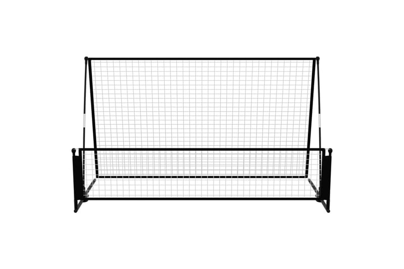 2-i-1 Fotballmål og stoppnett 202x104x120 cm stål - Svart - Sport & fritid - Lek & sport - Utendørs spill