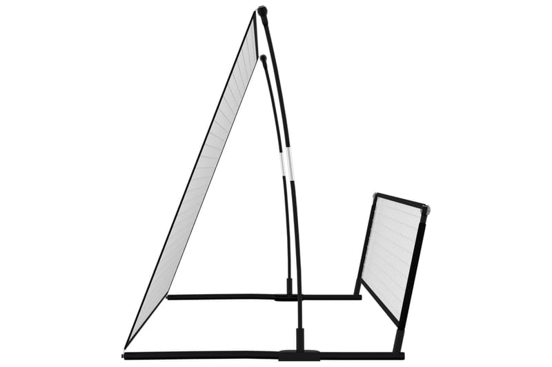 2-i-1 Fotballmål og stoppnett 202x104x120 cm stål - Svart - Sport & fritid - Lek & sport - Utendørs spill