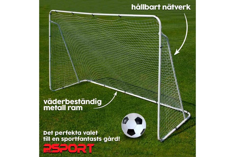 2 x Prosport Fotballmål Real 240x150 cm - Svart - Sport & fritid - Lek & sport - Utendørs spill