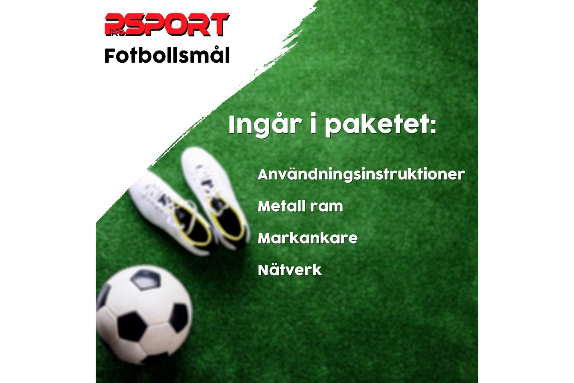 2 x Prosport Fotballmål Real 240x150 cm - Svart - Sport & fritid - Lek & sport - Utendørs spill