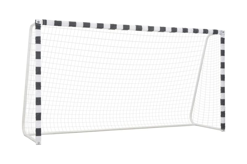 Fotballmål 300x160x90 cm metall svart og hvit - Hvit - Utendørs spill
