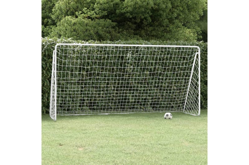 Fotballmål med nett hvit 366x122x182 cm stål - Hvit - Sport & fritid - Lek & sport - Utendørs spill