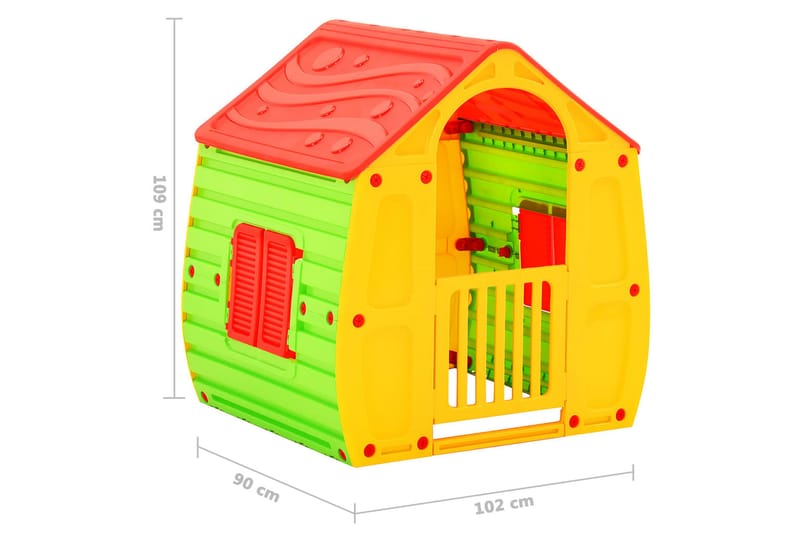 Lekehus for barn 102x90x109 cm - Flerfarget - Lekehus